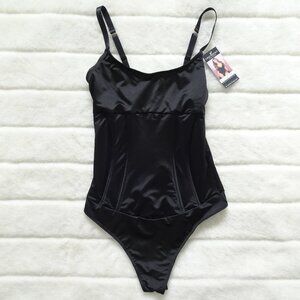 NWT Sofia Black One Piece Corset Bodysuit Small